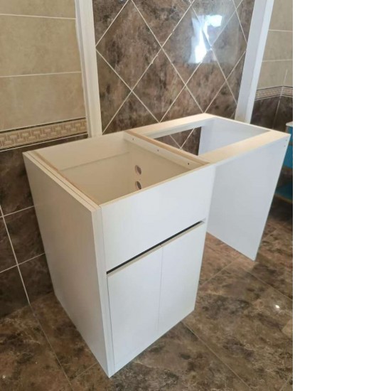 1200MM White Laundry Tub-Plywood Cabinet&Marble Bench with Sink